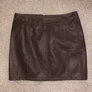 Free People Leather Skirt